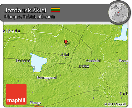 Physical 3D Map of Jazdauskiškiai