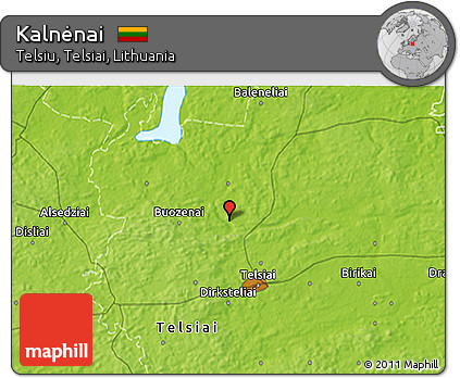 Physical 3D Map of Kalnėnai