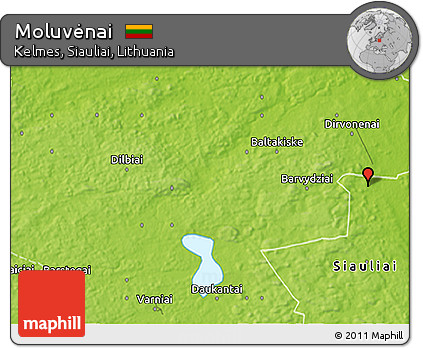 Physical 3D Map of Moluvėnai