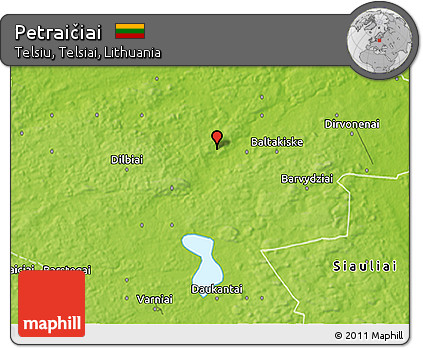 Physical 3D Map of Petraičiai