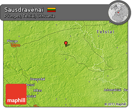 Physical 3D Map of Sausdravėnai