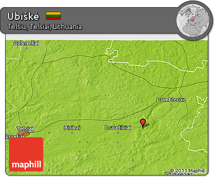 Physical 3D Map of Ubiškė