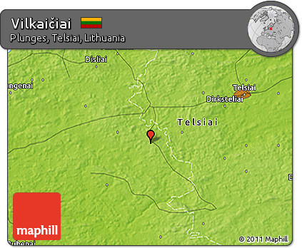 Physical 3D Map of Vilkaičiai