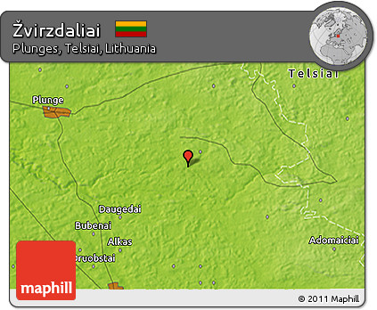 Physical 3D Map of Žvirzdaliai