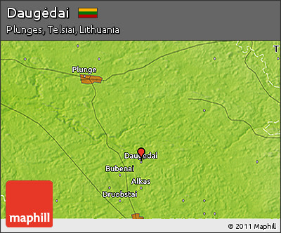 Physical 3D Map of Daugėdai