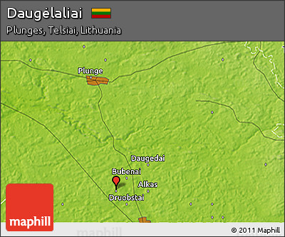 Physical 3D Map of Daugėlaliai