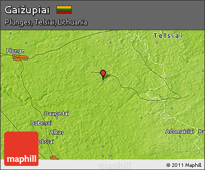 Physical 3D Map of Gaižupiai