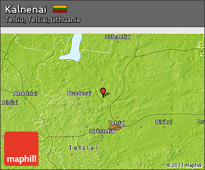 Physical 3D Map of Kalnėnai