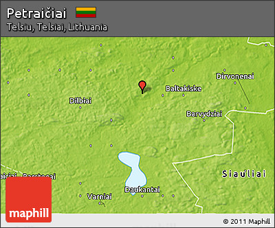 Physical 3D Map of Petraičiai
