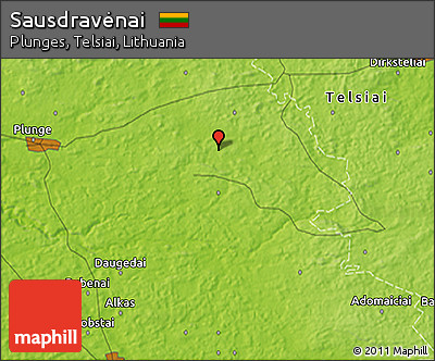 Physical 3D Map of Sausdravėnai