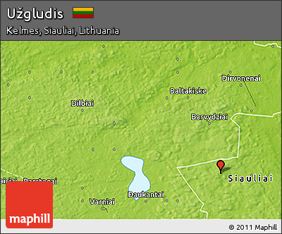 Physical 3D Map of Užgludis