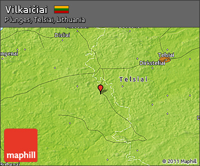 Physical 3D Map of Vilkaičiai