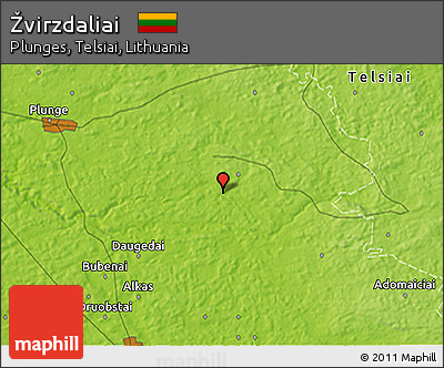 Physical 3D Map of Žvirzdaliai