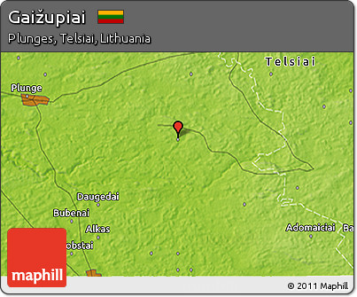 Physical 3D Map of Gaižupiai