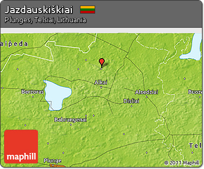 Physical 3D Map of Jazdauskiškiai