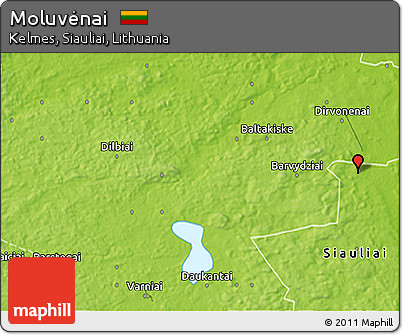 Physical 3D Map of Moluvėnai