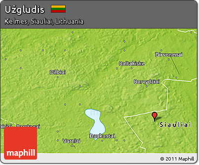 Physical 3D Map of Užgludis