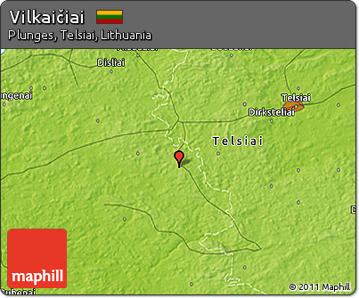 Physical 3D Map of Vilkaičiai