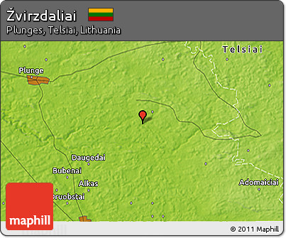 Physical 3D Map of Žvirzdaliai