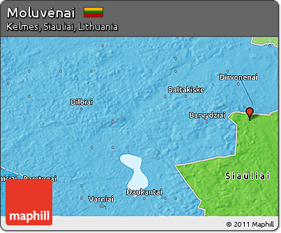 Political 3D Map of Moluvėnai