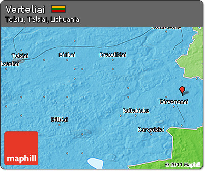 Political 3D Map of Verteliai