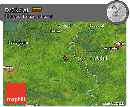 Satellite 3D Map of Drūkčiai
