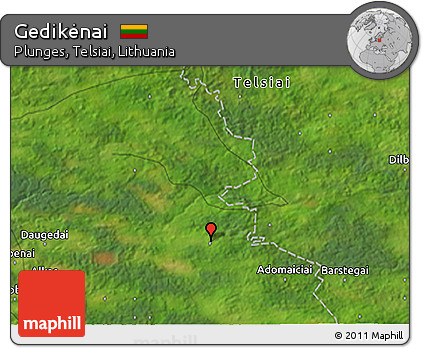 Satellite 3D Map of Gedikėnai