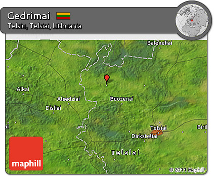 Satellite 3D Map of Gedrimai