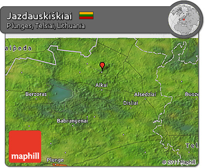 Satellite 3D Map of Jazdauskiškiai
