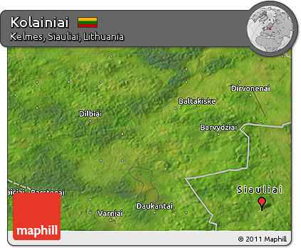 Satellite 3D Map of Kolainiai