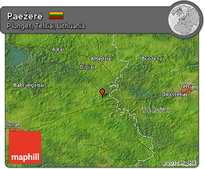 Satellite 3D Map of Paežerė
