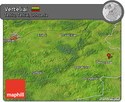 Satellite 3D Map of Verteliai