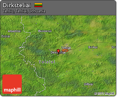 Satellite 3D Map of Dirksteliai