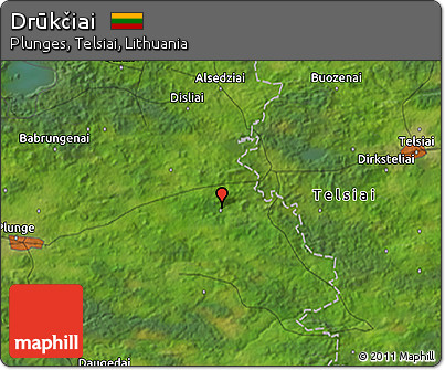 Satellite 3D Map of Drūkčiai