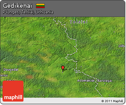Satellite 3D Map of Gedikėnai