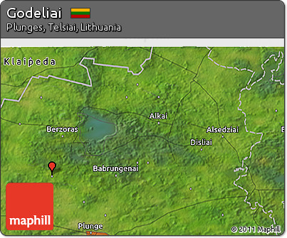 Satellite 3D Map of Godeliai