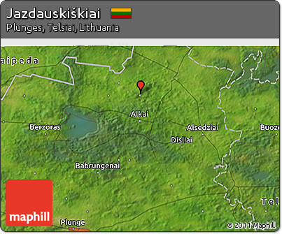 Satellite 3D Map of Jazdauskiškiai