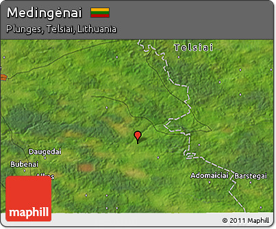 Satellite 3D Map of Medingėnai