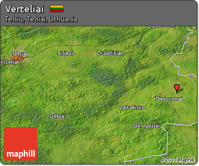 Satellite 3D Map of Verteliai