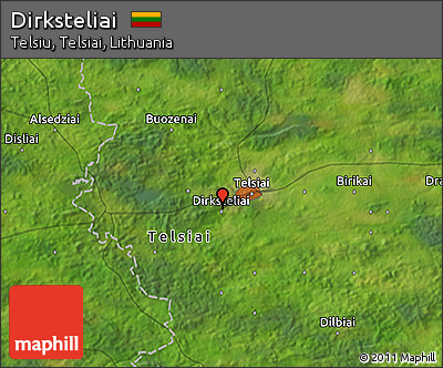 Satellite 3D Map of Dirksteliai
