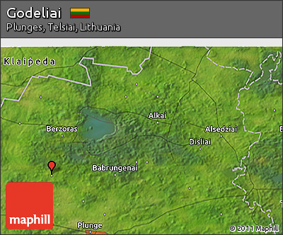 Satellite 3D Map of Godeliai