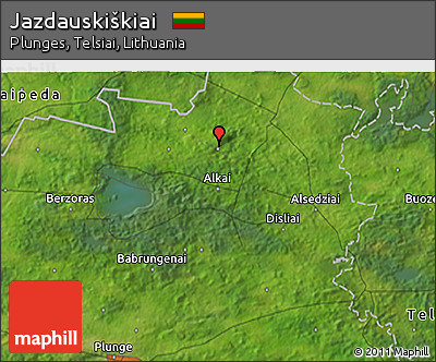 Satellite 3D Map of Jazdauskiškiai