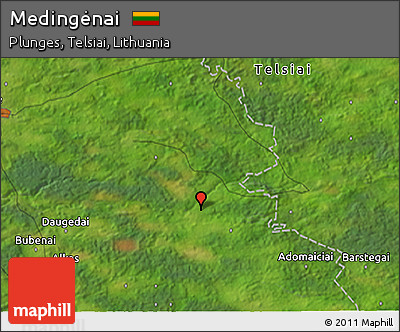 Satellite 3D Map of Medingėnai