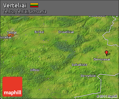 Satellite 3D Map of Verteliai