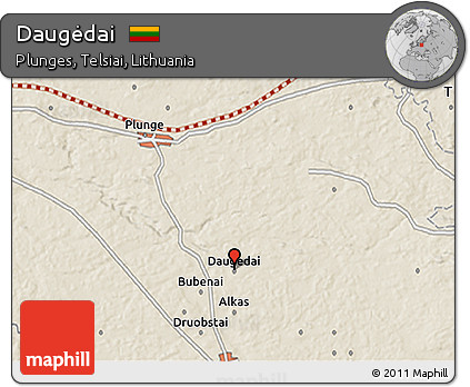 Shaded Relief 3D Map of Daugėdai