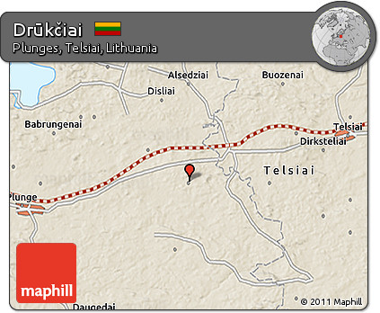 Shaded Relief 3D Map of Drūkčiai