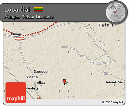 Shaded Relief 3D Map of Lopaičiai