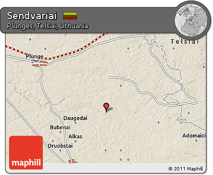 Shaded Relief 3D Map of Sendvariai