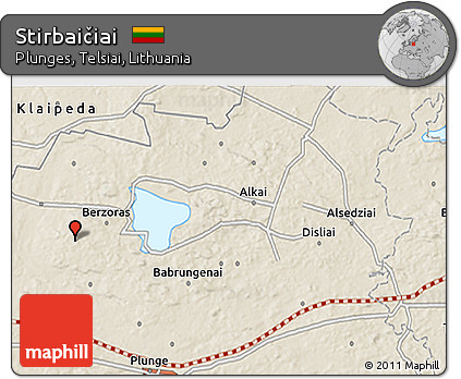 Shaded Relief 3D Map of Stirbaičiai