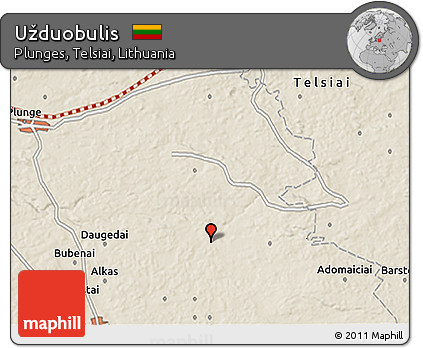 Shaded Relief 3D Map of Užduobulis